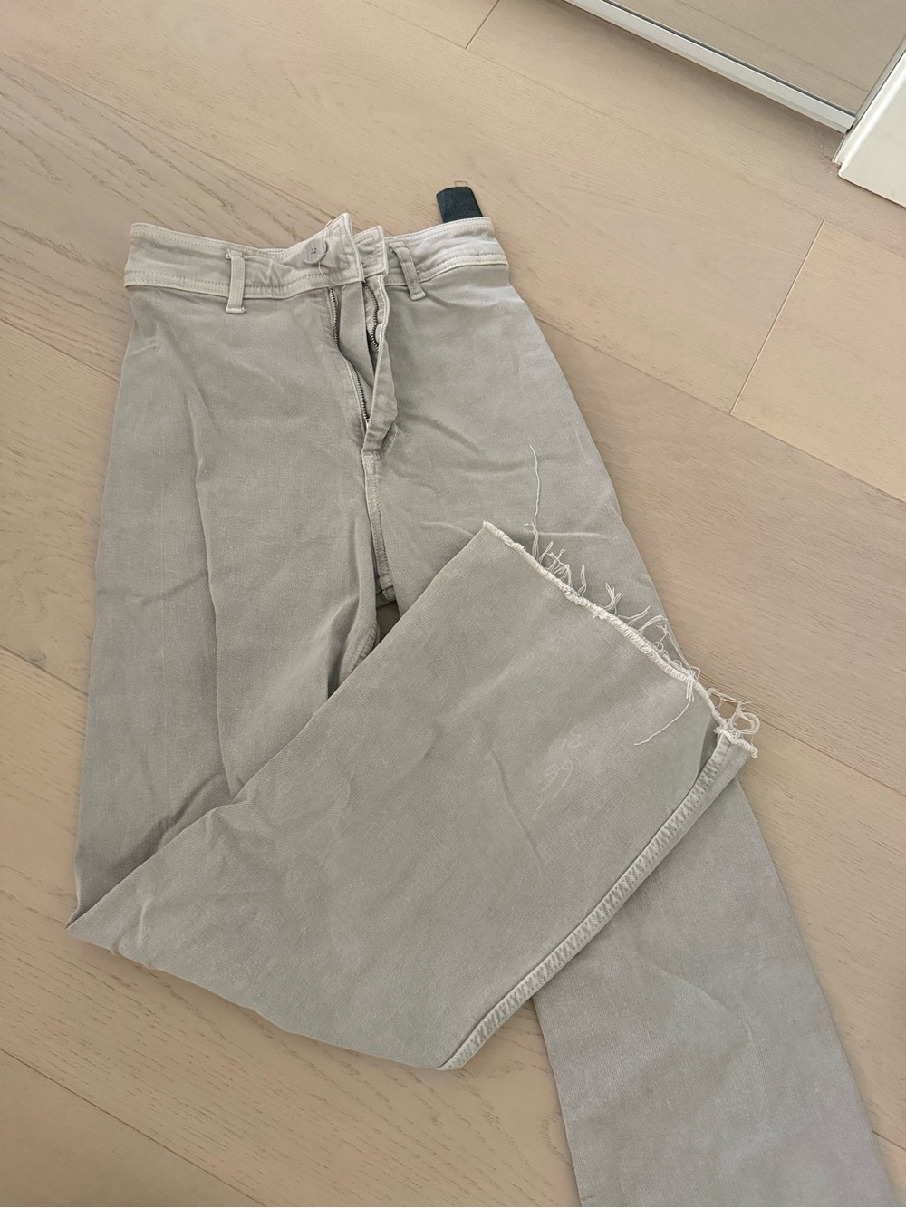 women’s Casual wide leg Fit Pants in Light gray